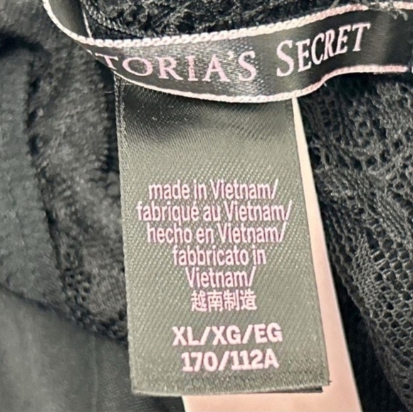 Victoria's Secret Black Lace Chemise Sexy Mini Babydoll Lingerie VS Slip XL New - Picture 5 of 5